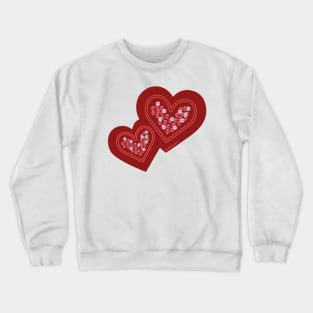 Double Hearts With Rhinestones Crewneck Sweatshirt